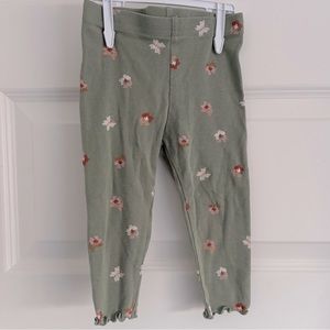 Carters Green Floral Leggings
